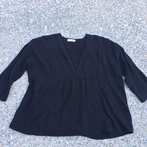 STARK Cotton Black V-Neck Top